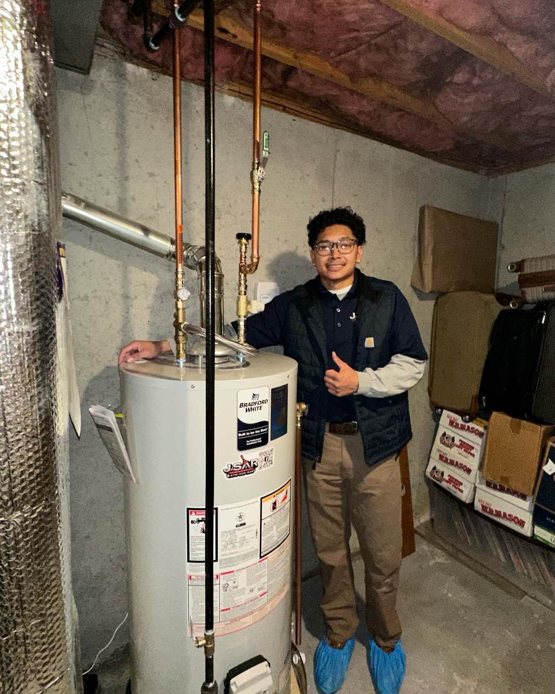40-gallon Bradford White with mixing valve