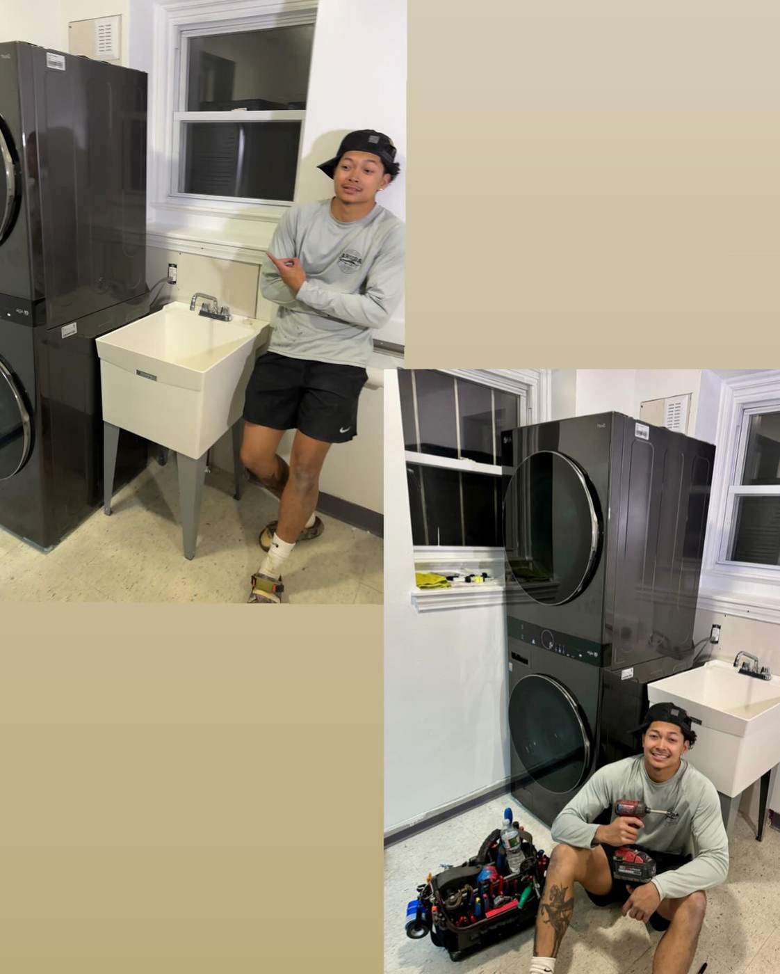 Nail salon washer, dryer, and utility sink