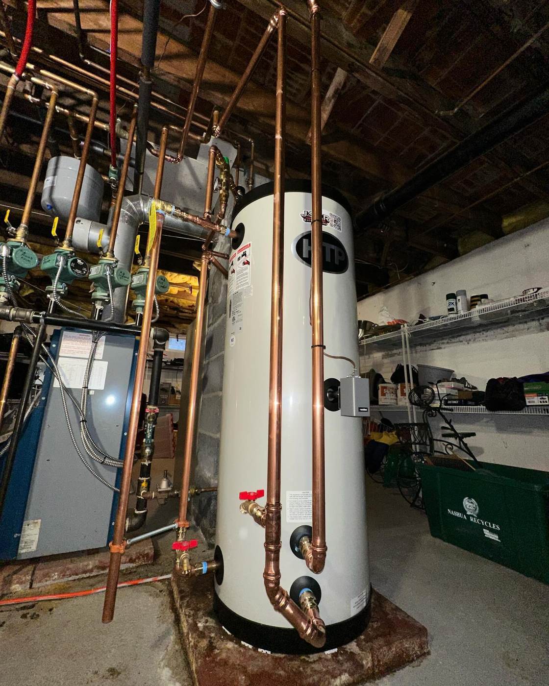 Indirect storage tank swap